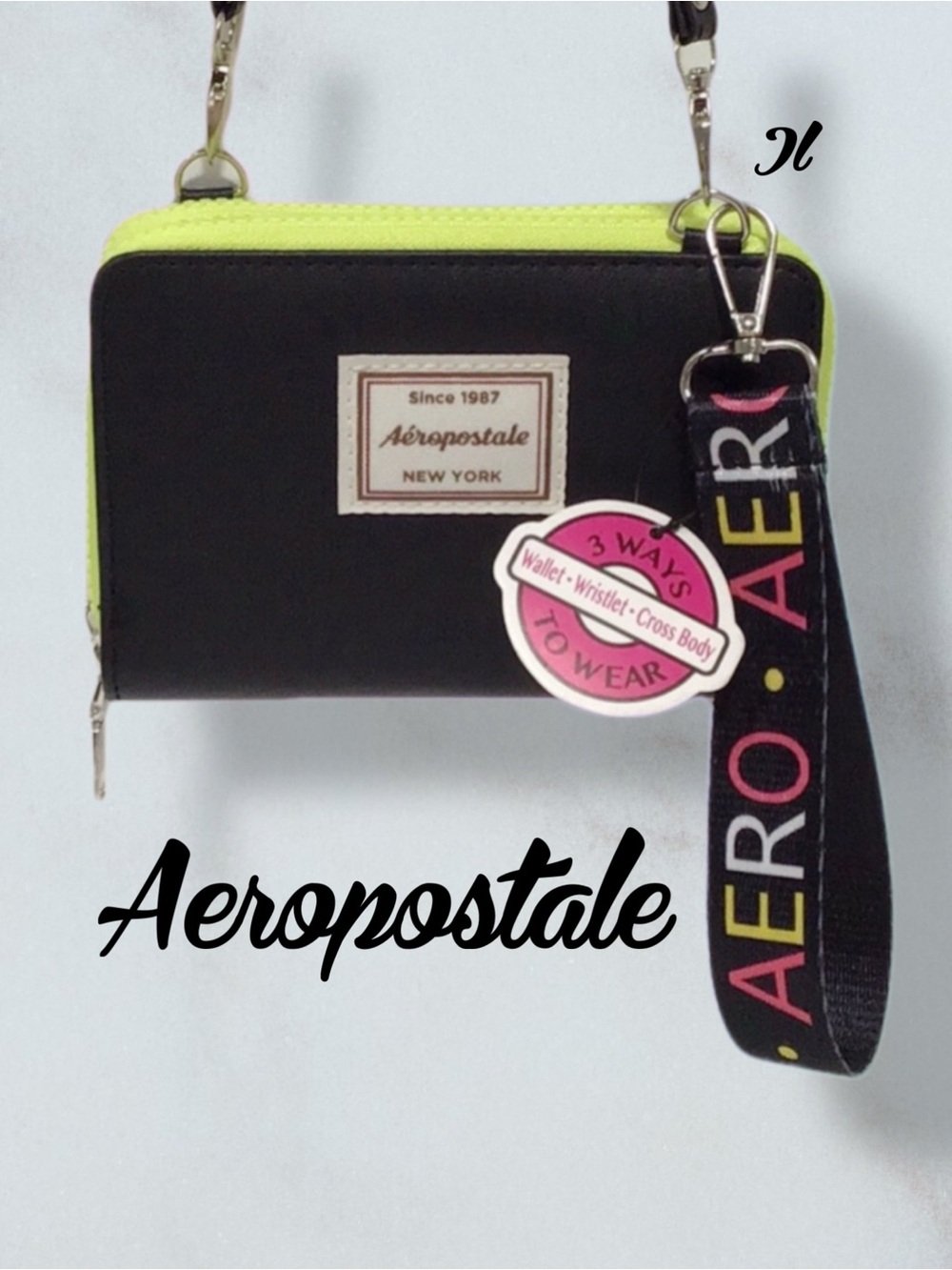 AEROPOSTALE New York Crossbody Wristlet Wallet NEW
